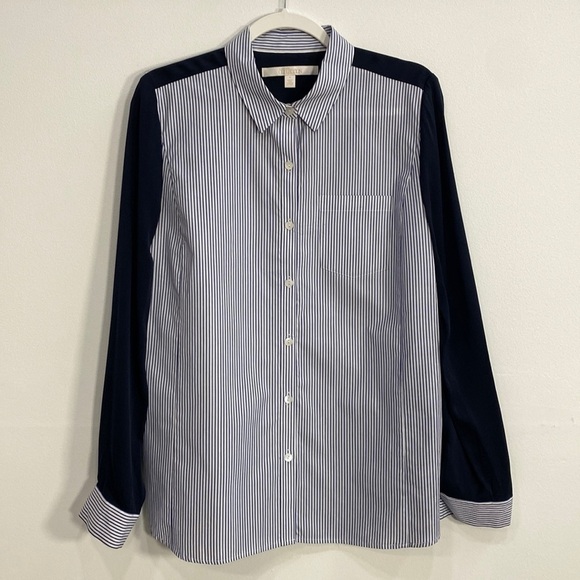 Nordstrom Collection Button Down Top Cotton/Silk Business Casual Women's Medium - Picture 1 of 12